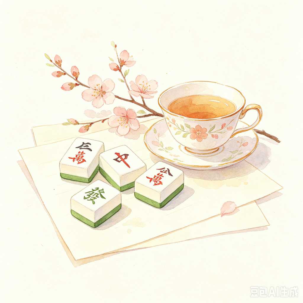 elegant text mahjong tiles